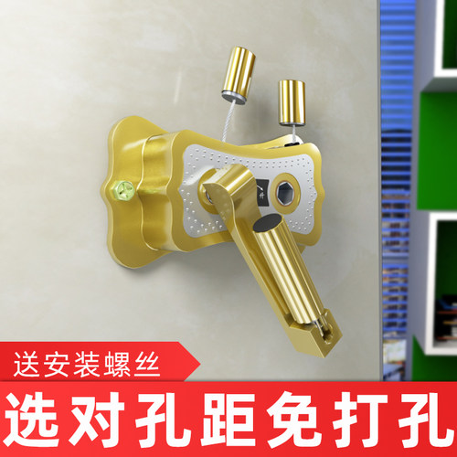 晾衣架手摇器通用维修配件双杆升降器摇把升降盒绞盘免打孔自锁器 - 图1