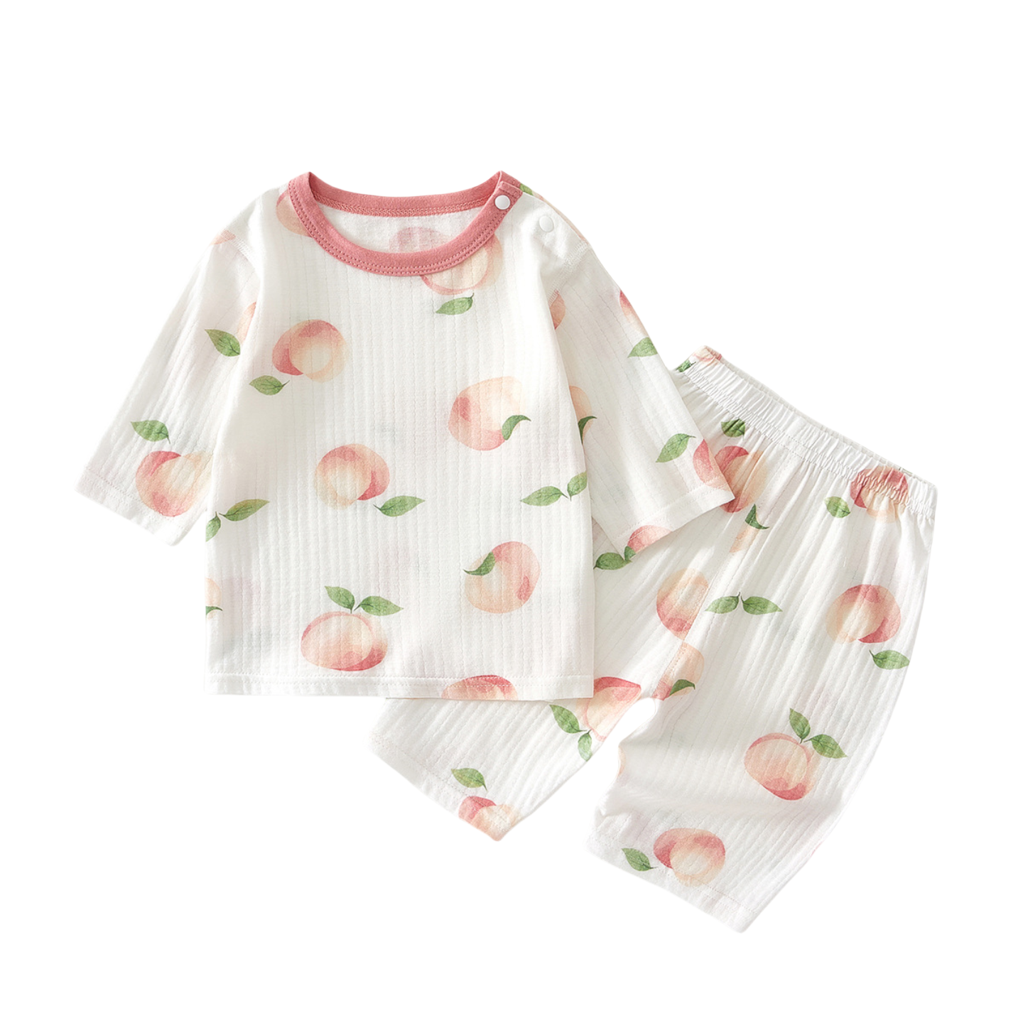 婴儿夏季分体套装纯棉薄款衣服男女宝宝睡衣两件套幼童空调服夏装 - 图3