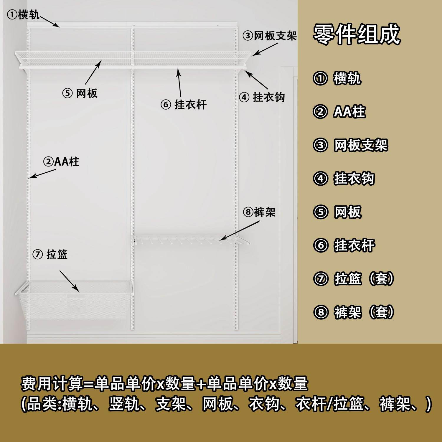 开放式现代简约金属衣柜可定制环保白色衣帽间五金配件组合支架,淘宝优惠券,粉丝福利购,淘宝优惠卷