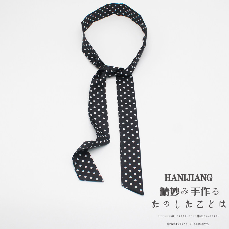 清新草绿波点长条窄款丝巾系脖高级感挂脖小领巾围脖搭配飘带颈饰,淘宝优惠券,粉丝福利购,淘宝优惠卷