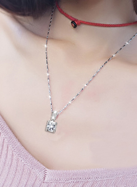 PT950铂金项链 女友礼物18K白金皓石 专柜珠宝首饰 钻石吊坠女款
