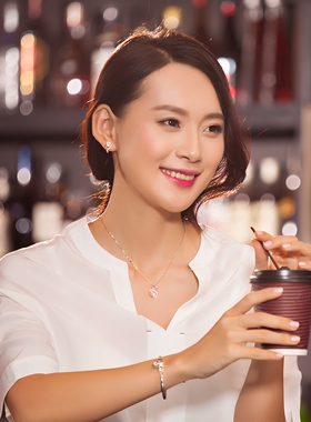 PT950铂金项链钻石吊坠女友礼物