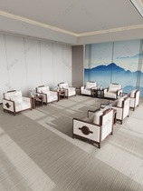 Modern New Chinese VIP Reception Room Meeting Sofa Single Office Room Business Talks Solid Wood Tea Table