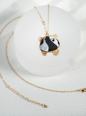 锦衣天承蜀锦熊宝蜀锦项链新中式饰品