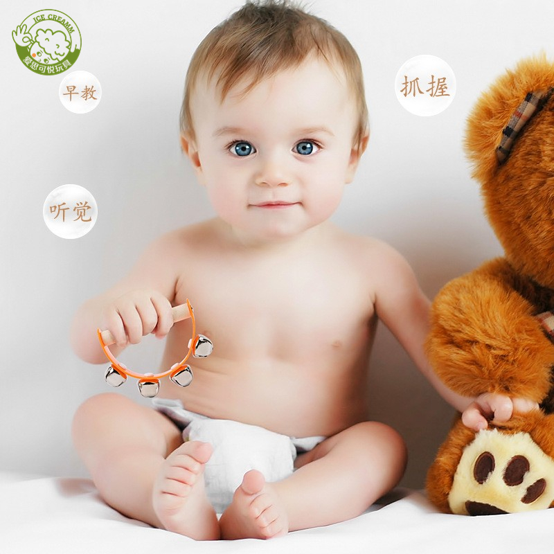 手摇铃乐器3-12个月宝宝新生婴幼儿听力训练安抚抓握益智早教玩具 - 图0