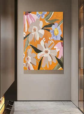 现代简约纯手绘油画客厅立体