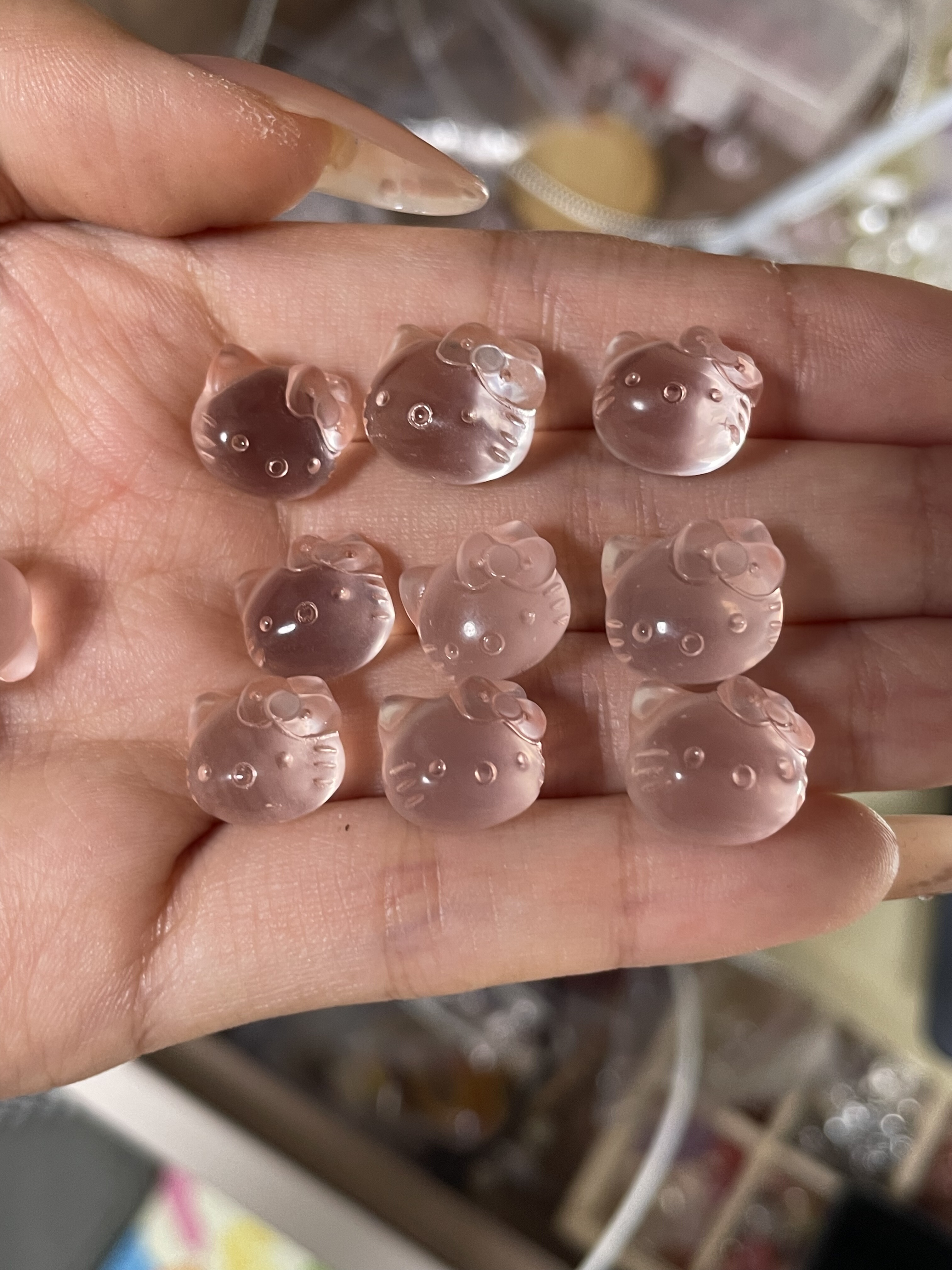 天然粉水晶KT猫雕刻件手工DIY手链项链车挂件钥匙扣配件饰品,淘宝优惠券,粉丝福利购,淘宝优惠卷