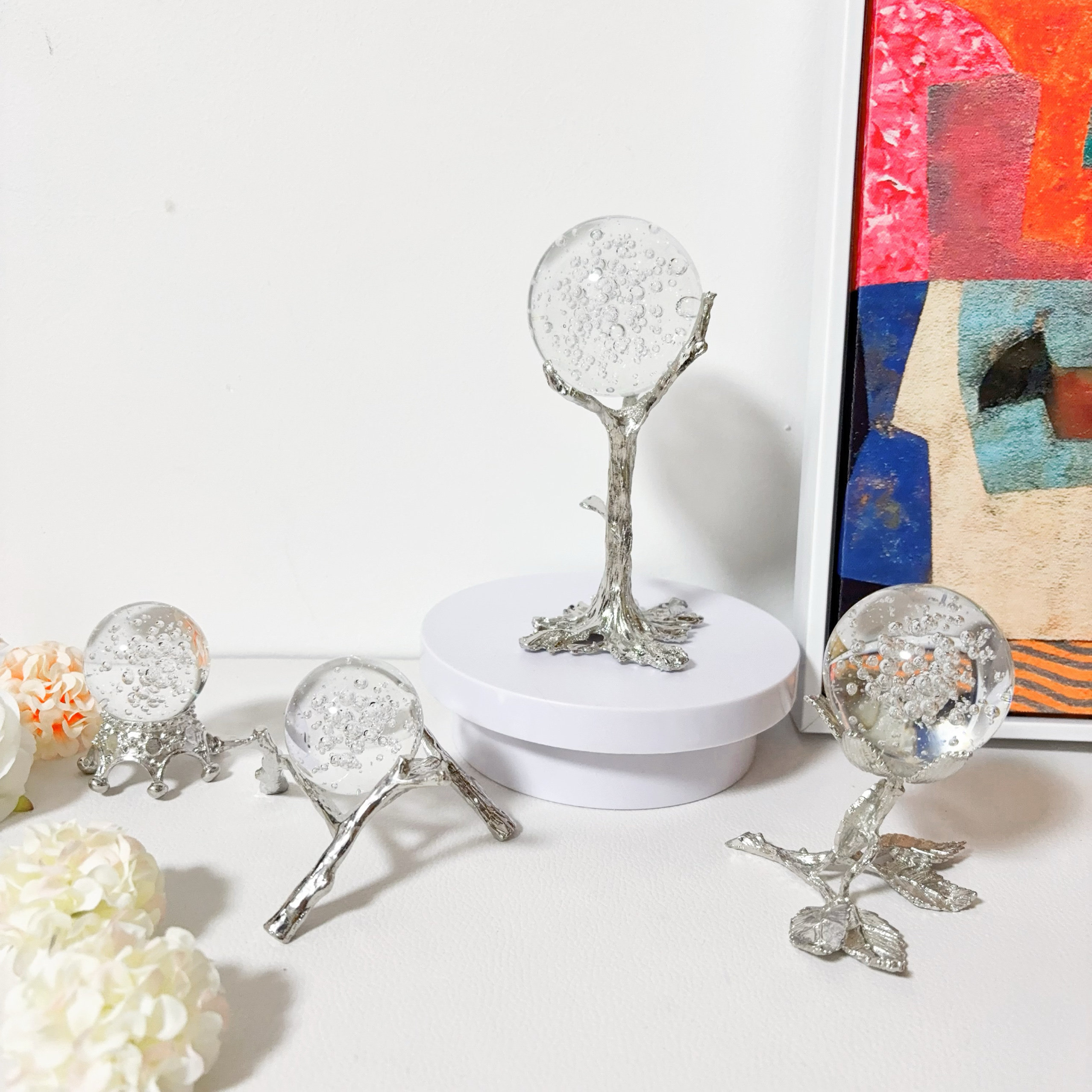 银色轻奢创意水晶球展示架底座金属电镀支架球托架放置架陈列底座,淘宝优惠券,粉丝福利购,淘宝优惠卷