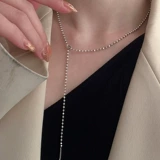 Металлические бусины, цепь, ожерелье с кисточками, аксессуар, украшение-шарик, золото и серебро