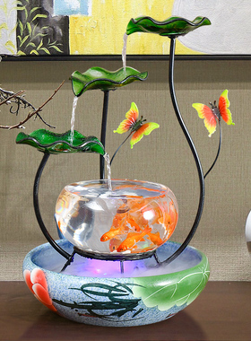 赠送荷花雨花石水草陶瓷铁艺玻璃