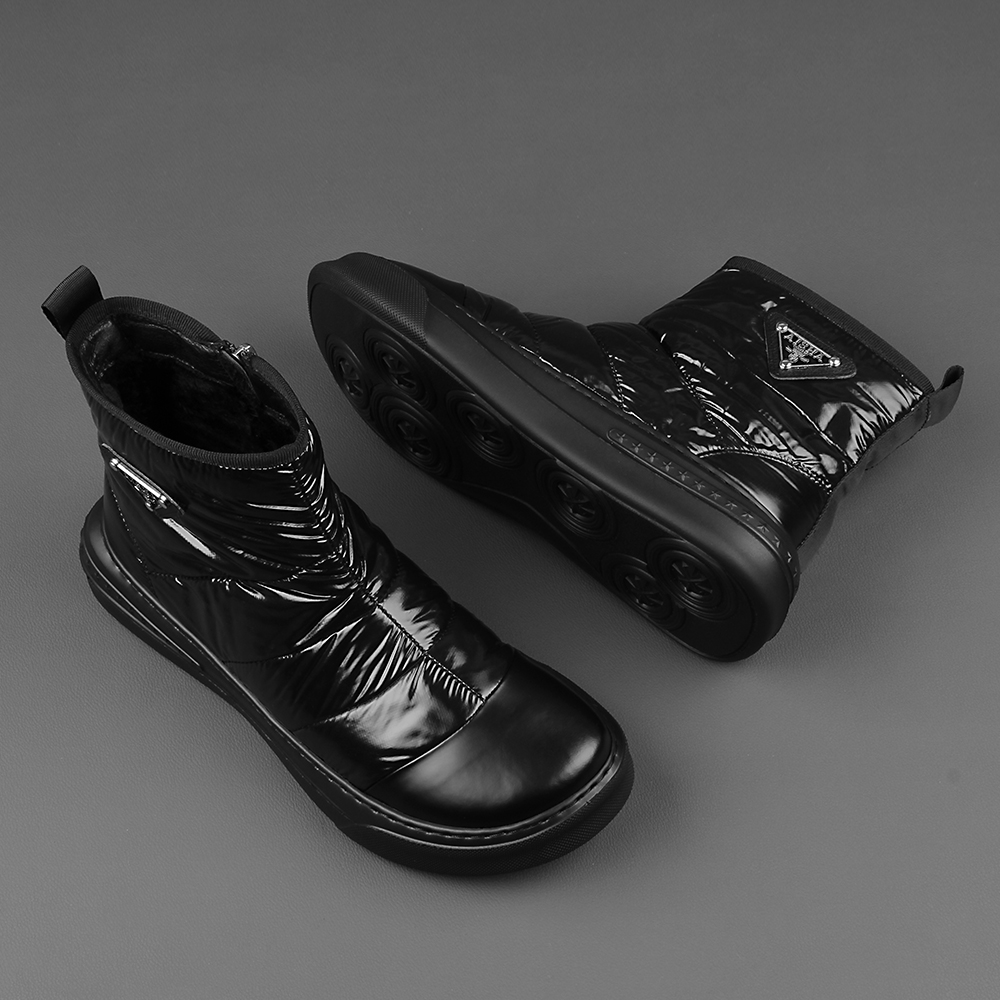 帕达索雪地靴男冬季加绒马丁靴保暖加厚羽绒面包鞋高帮棉靴221050 - 图1