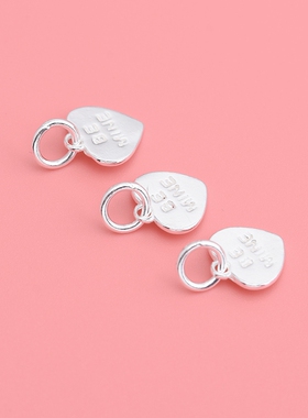 925纯银饰品挂坠配件小爱心DIY