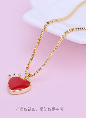 s925纯银镀金项链花抱可调节百搭