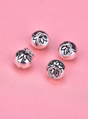 diy会响纯银脚链铃铛材料吊坠