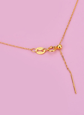 纯银十字一根针可调节百搭项链