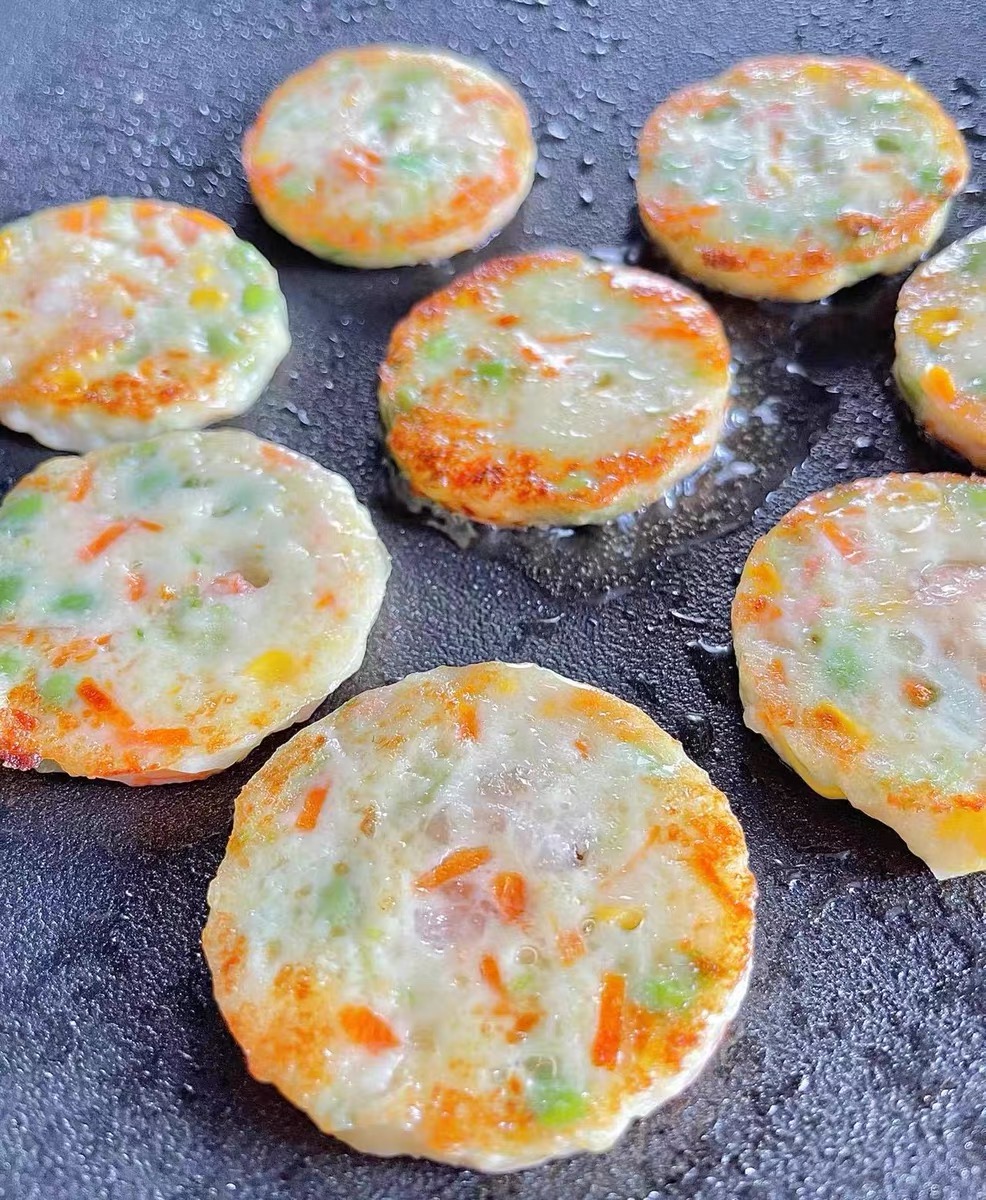 5袋鲜卟卟御好烧速冻蔬菜海鲜饼虾饼鱼饼半成品儿童早餐空气炸锅-图2