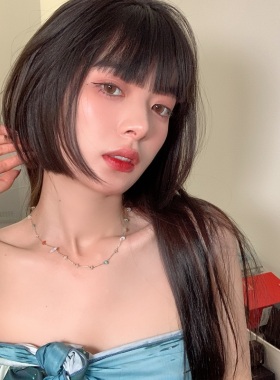 真理商店NANA/韩国ins风简约彩色串珠小众设计感仙气百搭锁骨项链