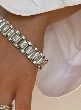 luvaj金属表带手链镶钻欧美风