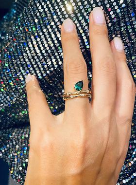 温莎竹叶叠戴ins小众风现货珠宝