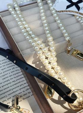 野草莓市场Romance龙心同款小香风珍珠背带夹身体链珍珠装饰链