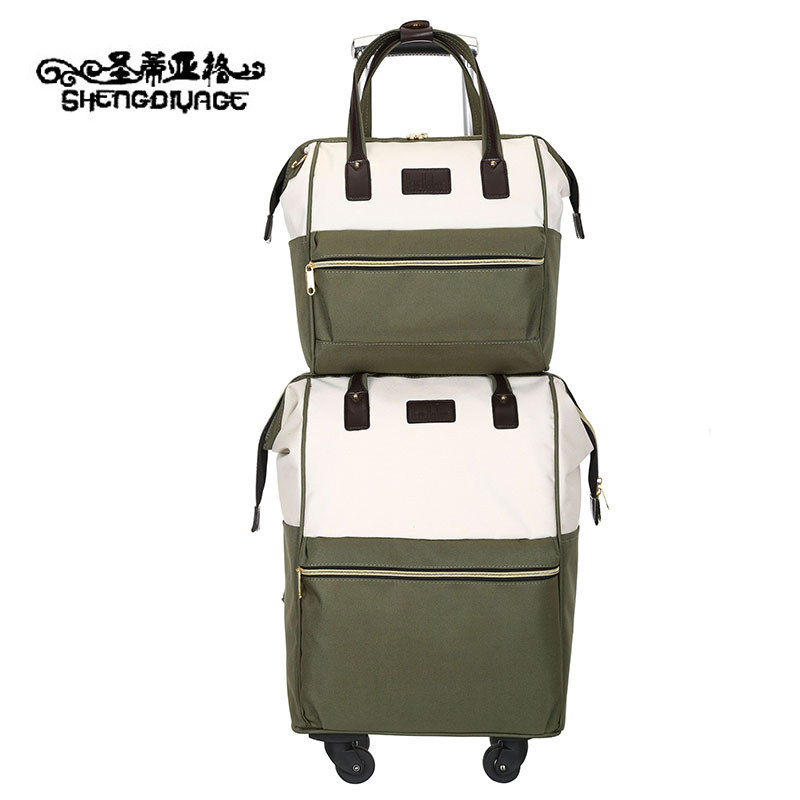 日本流行妈咪子母拉杆包万向轮 圣蒂亚格旅行袋
