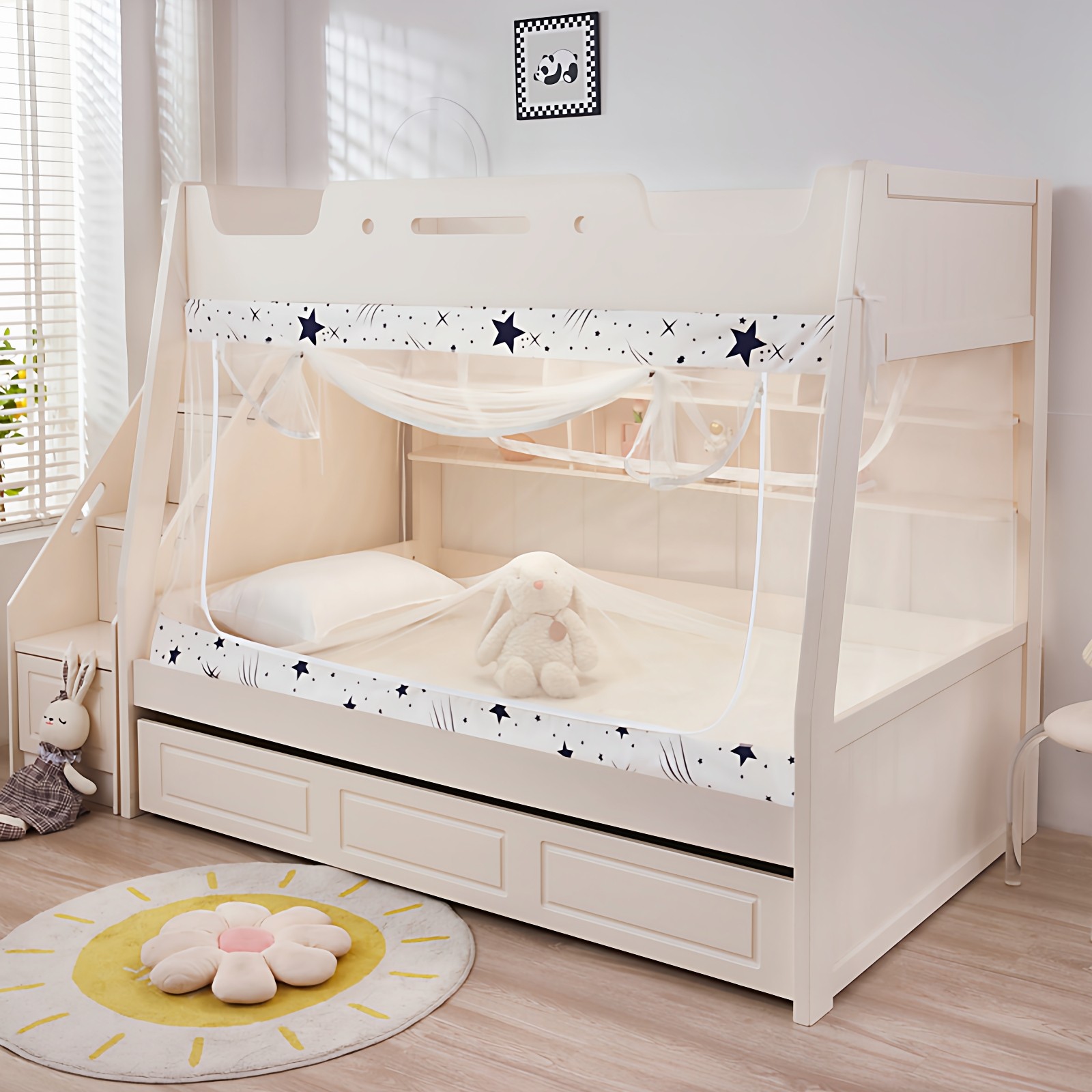 全包型1.2m防蚊儿童双层上下铺子母床1.5梯形家用高低床专用蚊帐,淘宝优惠券,粉丝福利购,淘宝优惠卷