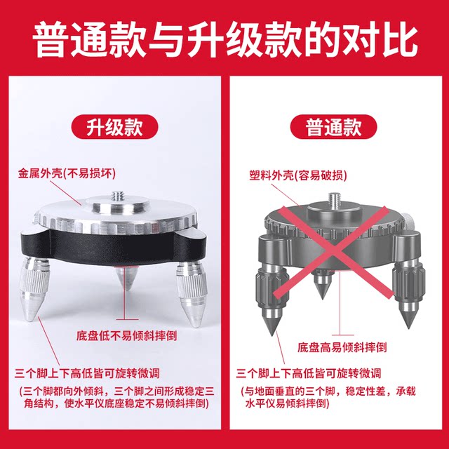 Laser level universal fine-tuning base 8-wire 12-wire 16-wire universal metal base infrared bracket accessories