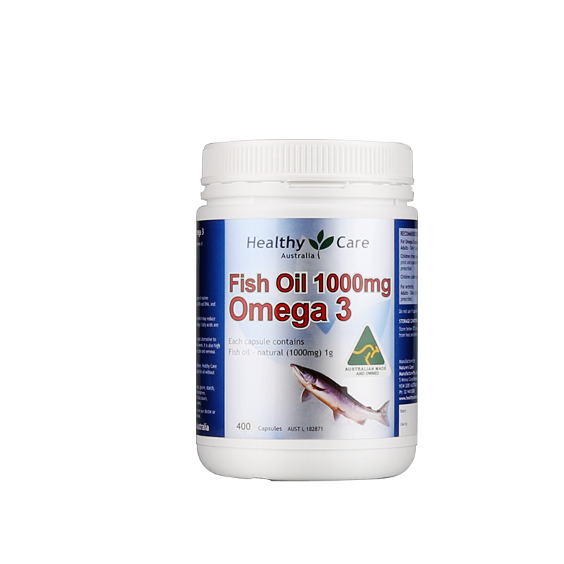 careplus海外旗舰店澳洲Healthy care深海鱼鱼油软胶囊400粒omega3中老年DHA鱼肝油hc3