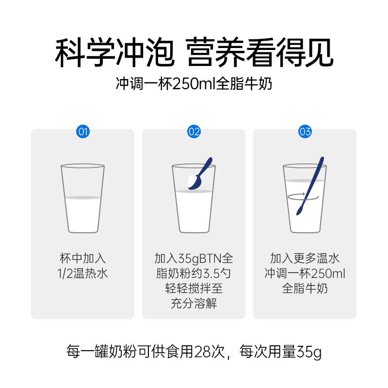 careplus海外旗舰店蓝胖子奶粉全脂高钙小 学生3儿童5成长10岁以上6长高473