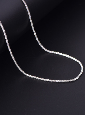 泰国佛牌链s925纯银锁骨链可调节挂链素链水晶玉石佛牌吸财星项链