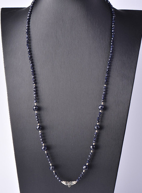 泰国佛牌链唐卡挂链4mm金砂石纯银配件保色不掉色巨闪毛衣链水晶