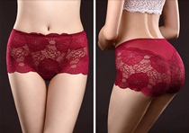 Fat Mm Sexy Briefs Female Pure Cotton Crotch Lace Middle Waist Closets Hip No Marks High Waisted Lady Triangle Pants