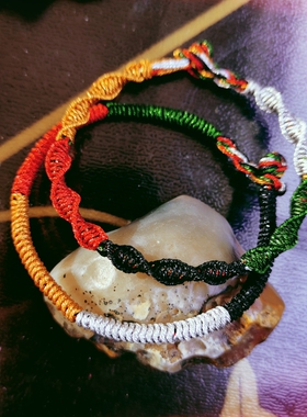 男女本命年五行五彩木火土金水阴阳龙柱金刚结包邮