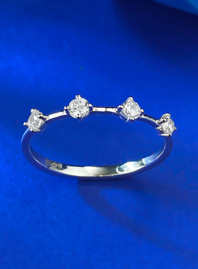 慕景珠宝 S925银极简风欧美ins款轻奢条戒 戒指环可叠戴搭配款