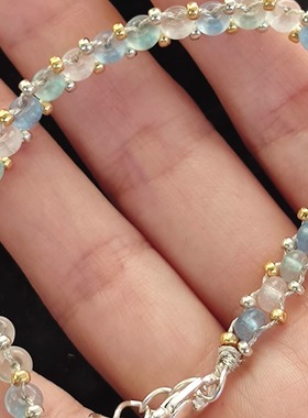 淡雅手工串珠day材料包大小可调节人造水晶介意勿拍包邮