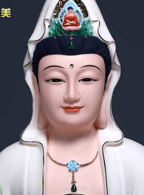 微美陶瓷12至24寸荷叶观音佛像