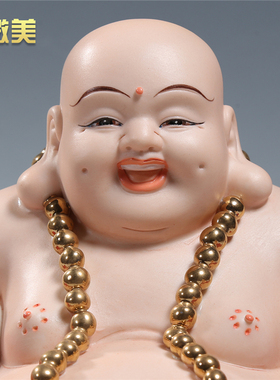 招财进宝彩绘居家供奉弥勒佛像