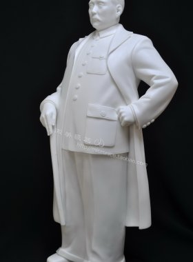孙中山伟人雕塑像摆件白瓷工艺品