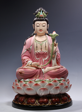 西方三圣菩萨佛像摆件德化陶瓷