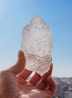 天然水晶佛顶水晶柱佛顶水晶原石骨干能量柱冰糖水晶矿标冥想