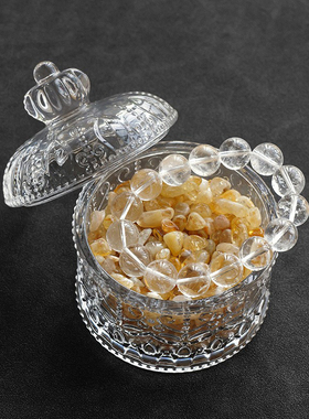 天然水晶石白水晶消磁石器皿粉紫黄水晶碎石消磁碗首饰消磁碗