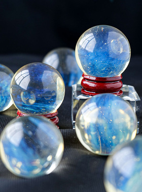 批发熔炼黄色水晶球摆件家居办公送礼水晶球风水球水晶工艺品