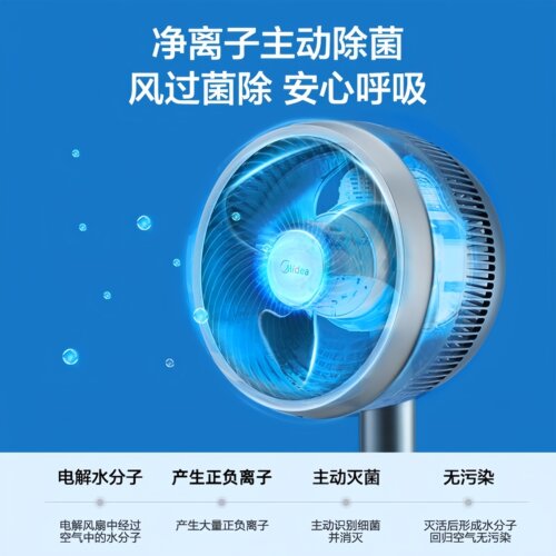 美的空气循环扇家用遥控电风扇立式风扇宿舍净化扇变频落地扇风扇 - 图1