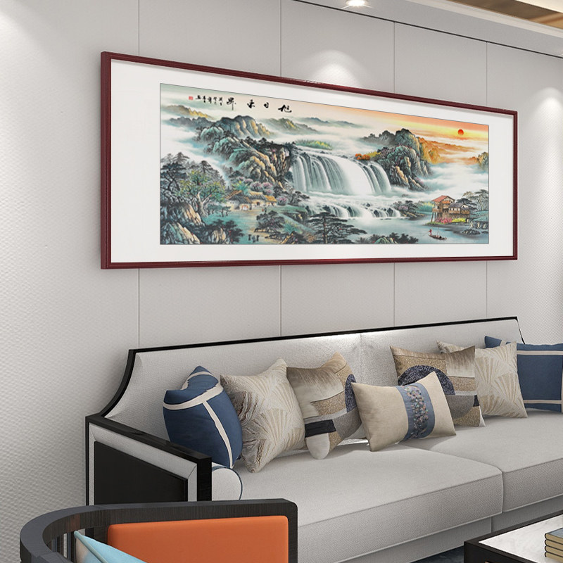 客厅背景墙山水画靠山图沙发后面装饰画新中式办公室水墨国画挂画,淘宝优惠券,粉丝福利购,淘宝优惠卷