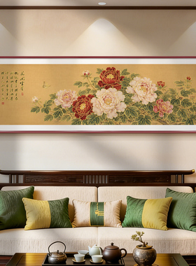 立体鎏金花开富贵客厅挂画