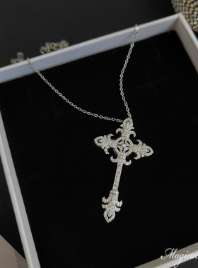甜美蕾丝choker叠戴十字架项链