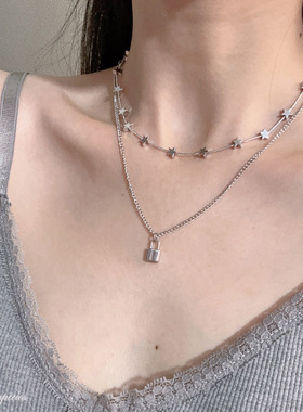 韩版简约五角星叠戴项链