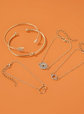 跨境热卖5件套时尚箭头手链