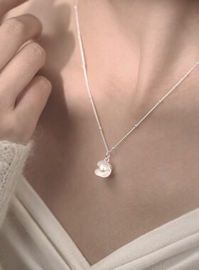 妙雅合金贝壳珍珠项链女生高项链