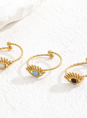 夸张恶魔之眼滴油开口指环